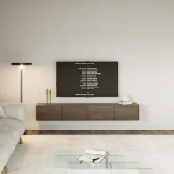 Szafka RTV Framme wisząca z czterema klapami 200 cm orzech wisconsin