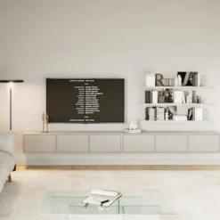 Szafka RTV Framme wisząca z sześcioma klapami 300 cm kaszmir