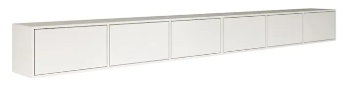Szafka RTV Framme wisząca z sześcioma klapami 300 cm biała