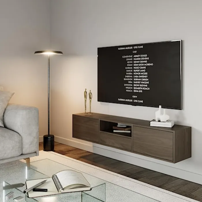 Szafka RTV Framme wisząca z trzema klapami i wnęką 150 cm orzech wisconsin