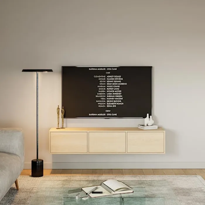 Szafka RTV Framme wisząca z trzema klapami 150 cm dąb lindberg
