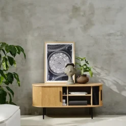 Szafka RTV Gativel 120 cm lamele dąb naturalny