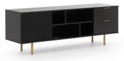 Szafka RTV Klazby 150 cm czarny mat lamele