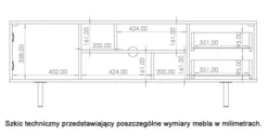 Szafka RTV Klazby 150 cm czarny mat lamele