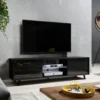Szafka RTV Lefyr 140 cm Czarny mat / Czarny połysk