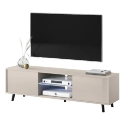 Szafka RTV Lefyr 140 cm Szary beż