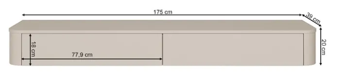 Szafka RTV Luvio Slim wisząca 175 cm kaszmir