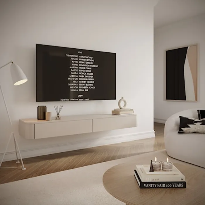 Szafka RTV Luvio Slim wisząca 175 cm kaszmir