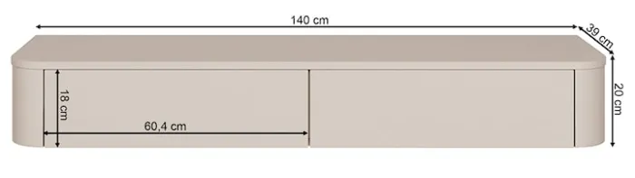 Szafka RTV Luvio Slim wisząca 140 cm kaszmir