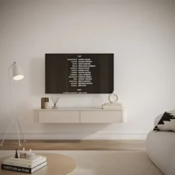 Szafka RTV Luvio Slim wisząca 140 cm kaszmir