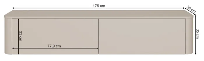 Szafka RTV Luvio wisząco-stojąca 175 cm kaszmir
