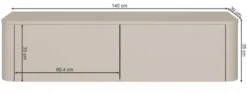 Szafka RTV Luvio wisząco-stojąca 140 cm kaszmir