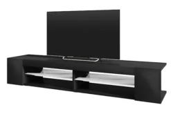 Szafka RTV Mitchell 180 cm Czarny mat / Czarny połysk