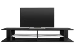 Szafka RTV Mitchell 180 cm Czarny mat / Czarny połysk