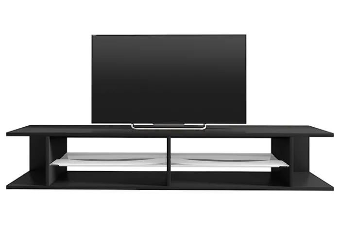 Szafka RTV Mitchell 180 cm Czarny mat / Czarny połysk