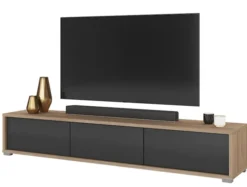 Szafka RTV Moddern 180 cm z opcją powieszenia dąb olejowany / antracyt