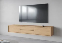 Szafka RTV Moddern 180 cm z szufladami i opcją powieszenia dąb olejowany