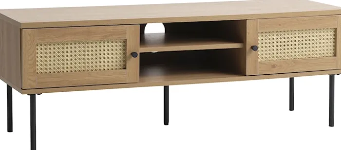Szafka RTV Mogest 120 cm beżowa plecionka boho