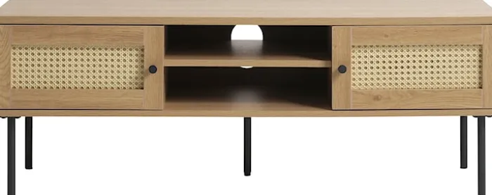 Szafka RTV Mogest 120 cm beżowa plecionka boho