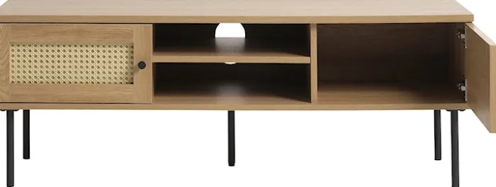 Szafka RTV Mogest 120 cm beżowa plecionka boho