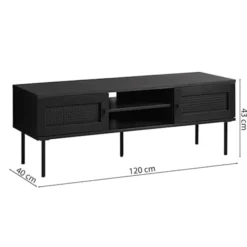 Szafka RTV Mogest 120 cm czarna plecionka boho