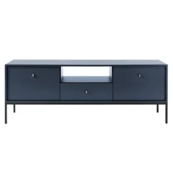 Szafka RTV Monne 153 cm granatowa vintage