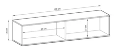 Szafka RTV Mucalma 135 cm biała ze złotymi wstawkami