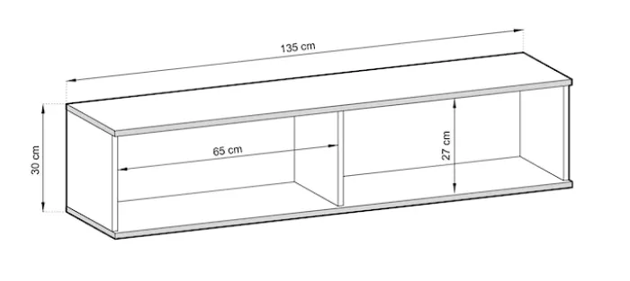 Szafka RTV Mucalma 135 cm biała ze złotymi wstawkami