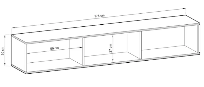 Szafka RTV Mucalma 175 cm biała ze złotymi wstawkami lamele