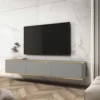 Szafka RTV Mucalma 175 cm szara ze złotymi wstawkami
