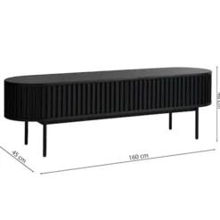 Szafka RTV Ovitties 160 cm czarne lamele