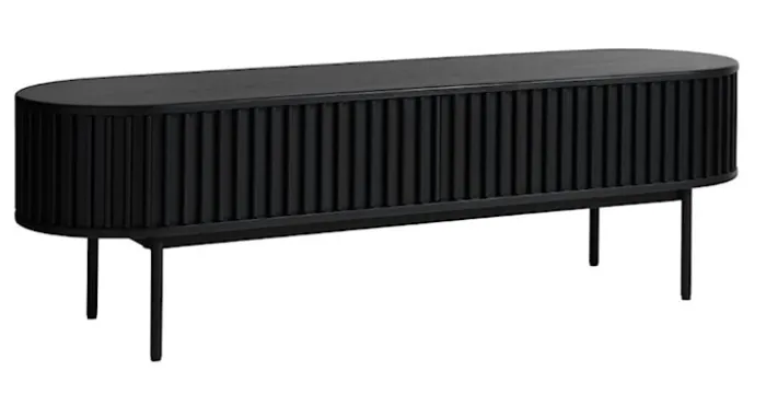 Szafka RTV Ovitties 160 cm czarne lamele
