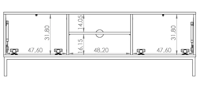 Szafka RTV Perila 150 cm biała