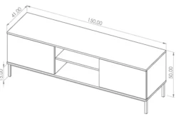 Szafka RTV Perila 150 cm czarna