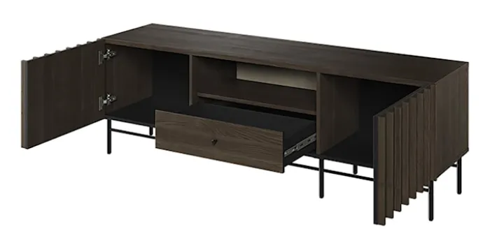 Szafka RTV Piemonte z szufladą 165 cm Jesion portland/czarny