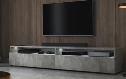 Szafka RTV Rednaw 180 cm Beton z oświetleniem