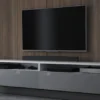 Szafka RTV Rednaw 180 cm Biały mat / Szary połysk