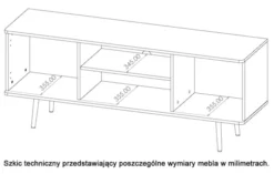 Szafka RTV Rinnili 150 cm Czarny grafit/Captains Deck