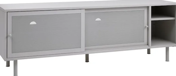 Szafka RTV Sonaves 160 cm metalowa z przesuwnymi drzwiami szara