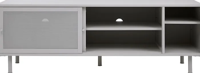 Szafka RTV Sonaves 160 cm metalowa z przesuwnymi drzwiami szara