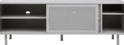 Szafka RTV Sonaves 160 cm metalowa z przesuwnymi drzwiami szara