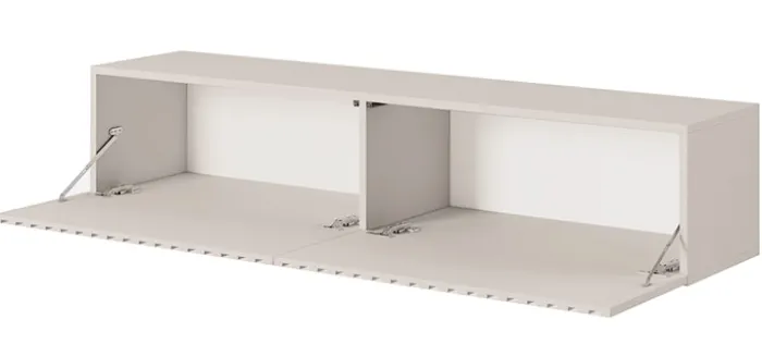 Szafka RTV Telire 138,6 cm Szary beż z lamelowym frontem