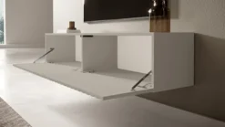 Szafka RTV Telire 138,6 cm Szary beż z lamelowym frontem