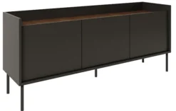 Szafka RTV Tovi trzydrzwiowa 140 cm czarny/orzech wisconsin