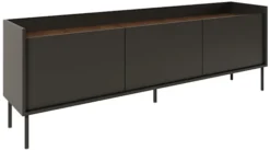 Szafka RTV Tovi trzydrzwiowa 175 cm czarny/orzech wisconsin