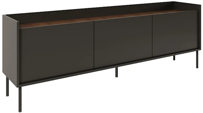 Szafka RTV Tovi trzydrzwiowa 175 cm czarny/orzech wisconsin
