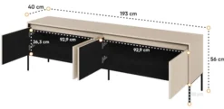 Szafka RTV Trend 193 cm z LED Beżowa