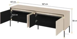 Szafka RTV Trend 167 cm z LED Beżowa