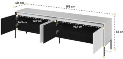 Szafka RTV Trend 193 cm z LED Biała