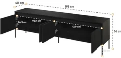 Szafka RTV Trend 193 cm z LED Czarna